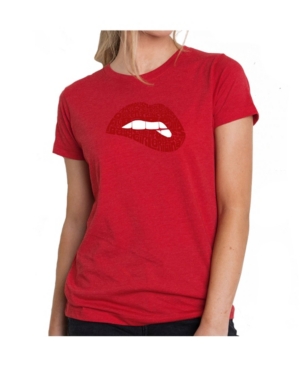 Women's Premium Word Art T-Shirt - Savage Lips