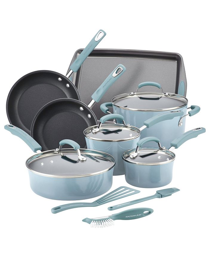 Rachael Ray Nonstick Bakeware Set with Grips, Nonstick Cookie Sheets / Baking  Sheets - 3 Piece, Gray with Sea Salt Gray Grips