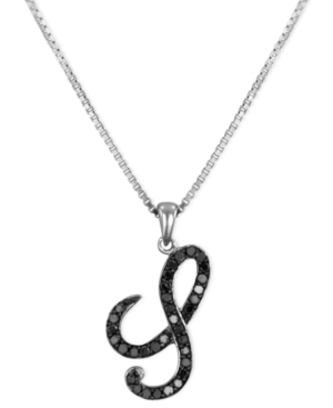 image of Sterling Silver Necklace, Black Diamond 