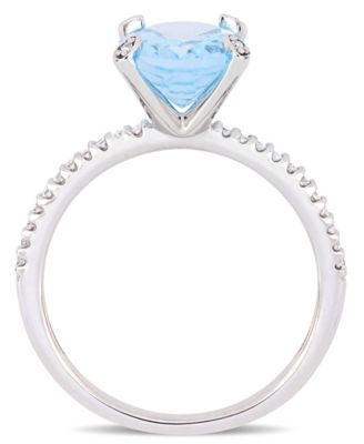 Blue Topaz (3-3/4 ct.t.w.) and Diamond (1/10 ct.t.w.) Ring in 10k White Gold