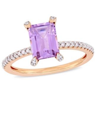 Macy's - Pink Amethyst (1-5/8 ct.t.w.) and Diamond (1/10 ct.t.w.) Ring in 10k Rose Gold