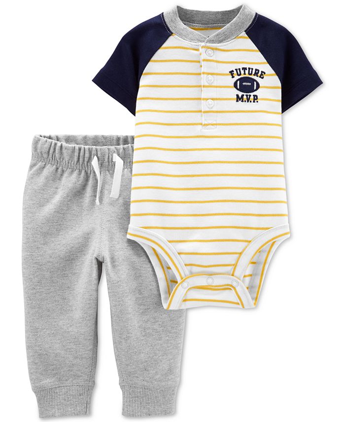 Carter's Baby Boys 2-Pc. Colorblocked Bodysuit & Jogger Pants Cotton Set & Reviews - Sets