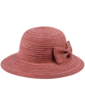 Epoch Hats Company Angela & William Poly Braid Bucket Sun Hat With Ribbon In Wine