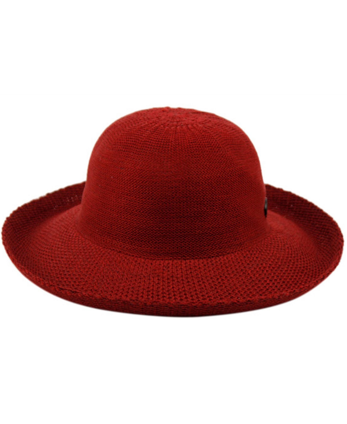 Angela & William Wide Brim Sun Bucket Hat with Roll Up Edge - Burgundy