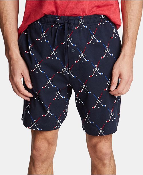 Nautica Men's Cotton HockeyPrint Pajama Shorts & Reviews Pajamas