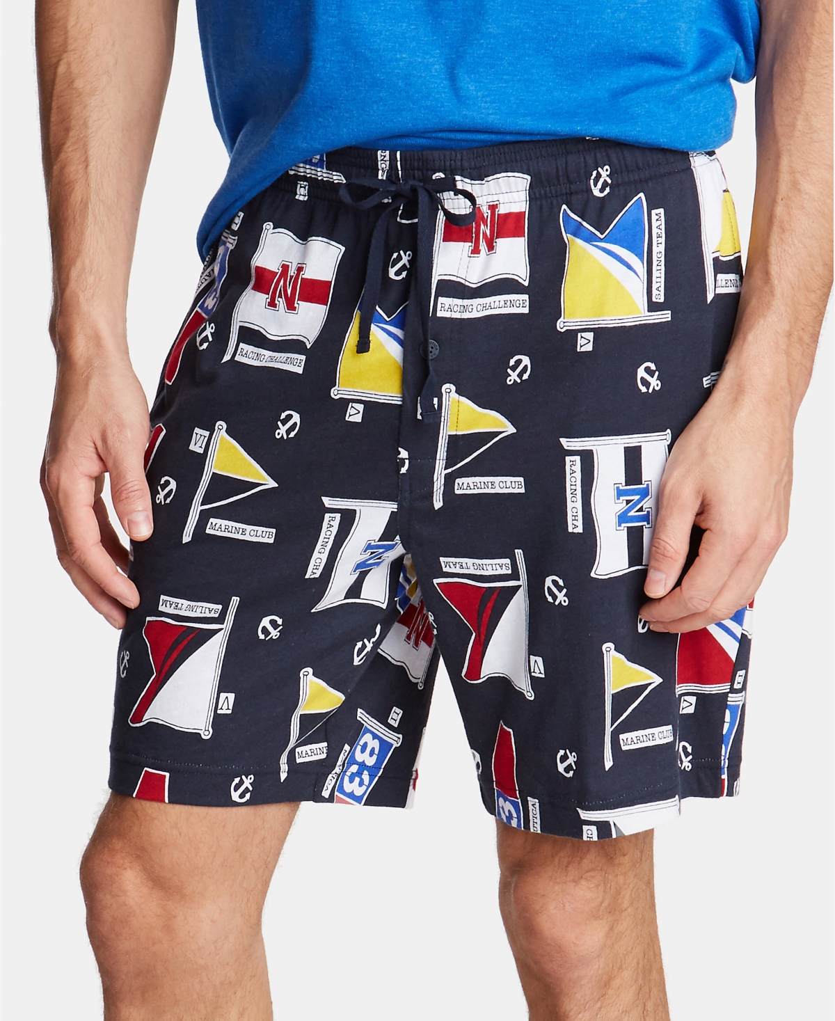 Nautica Men s Printed Cotton Pajama Shorts Smart Closet