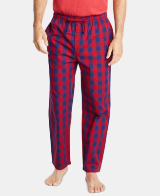 red and blue plaid pajama pants