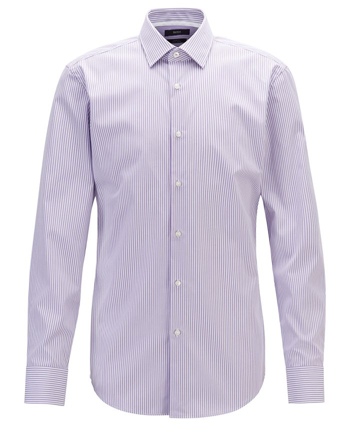 Hugo Boss BOSS Men's Jesse Slim-Fit Striped Cotton Shirt - Macy's