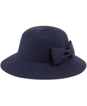 Epoch Hats Company Angela & William Poly Braid Bucket Sun Hat With Ribbon In Navy