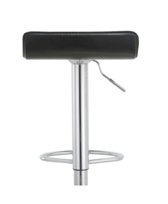 Contoured Hydraulic Lift Chrome Base Bar Stool with Footrest, Set of 2