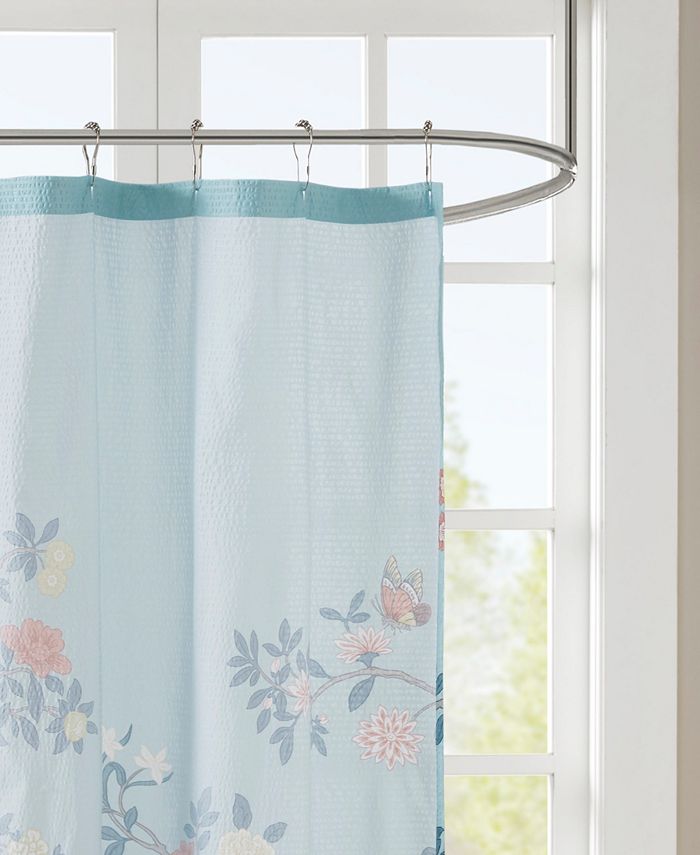 Madison Park Charleston Garden Printed Seersucker Shower Curtain