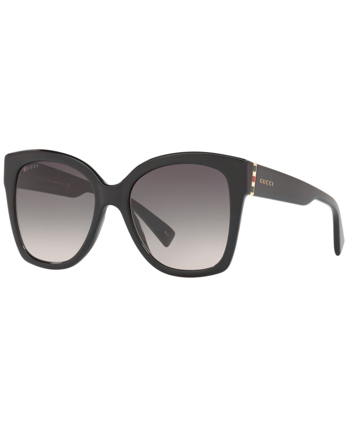 Женские солнцезащитные очки Gucci Sunglasses, GG0459S, цвет: Чёрный блестящий / Серый — фото 1