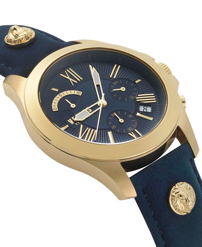Versace Viamond Quartz White Dial Blue Leather Strap Watch For Men - VEPO00120 main image 0