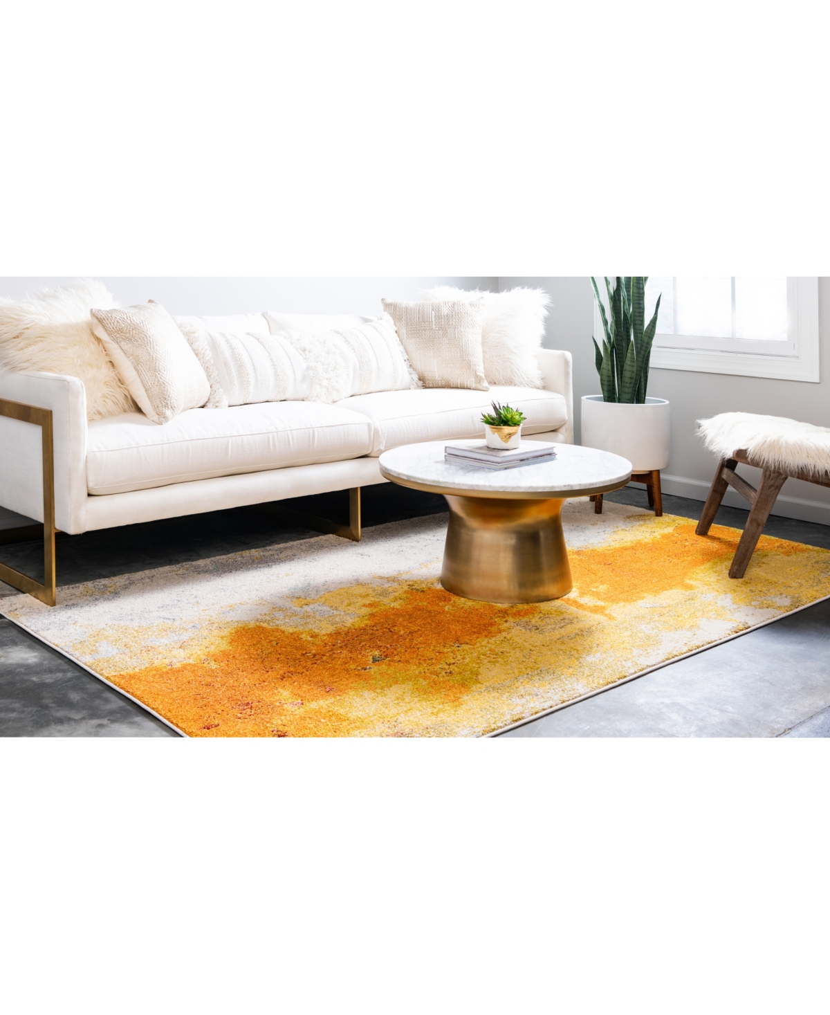 Bayshore Home Newwolf New4Area Rug - Yellow