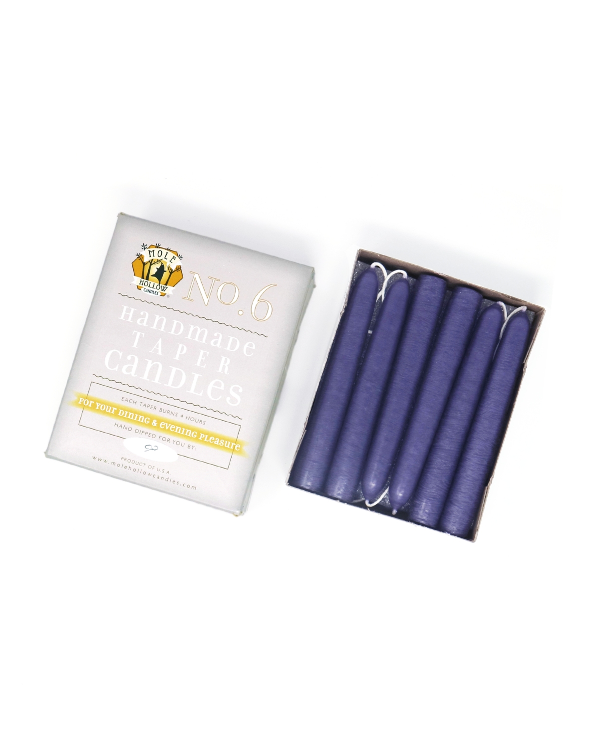 Mole Hollow Candles Taper Candles - Set of 12