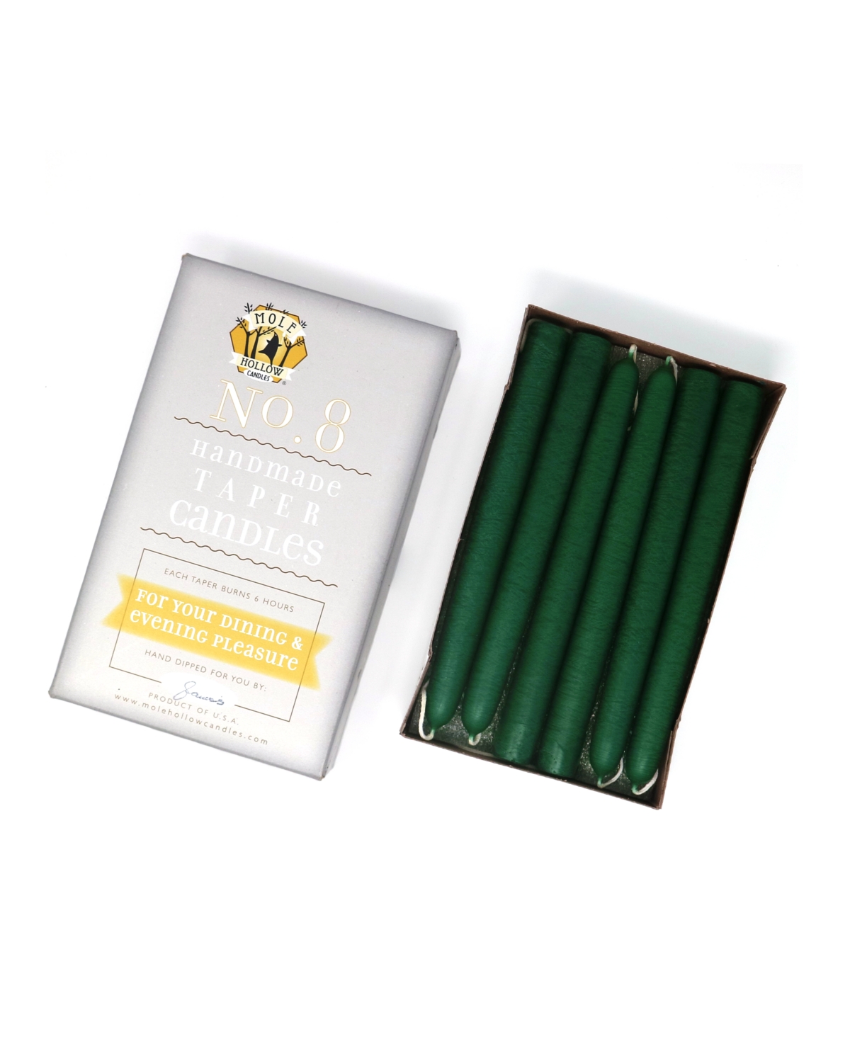 Mole Hollow Candles Taper Candles, Set of 12