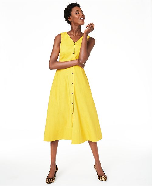 Alfani Petite Button Through Midi Dress Created For Macy S