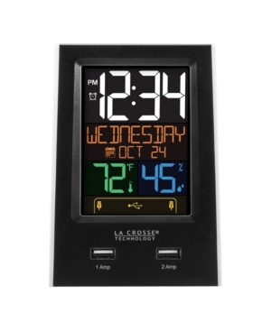 La Crosse Technology Desktop Dual Usb Charging Station With Alarm And Nap Timer In Black