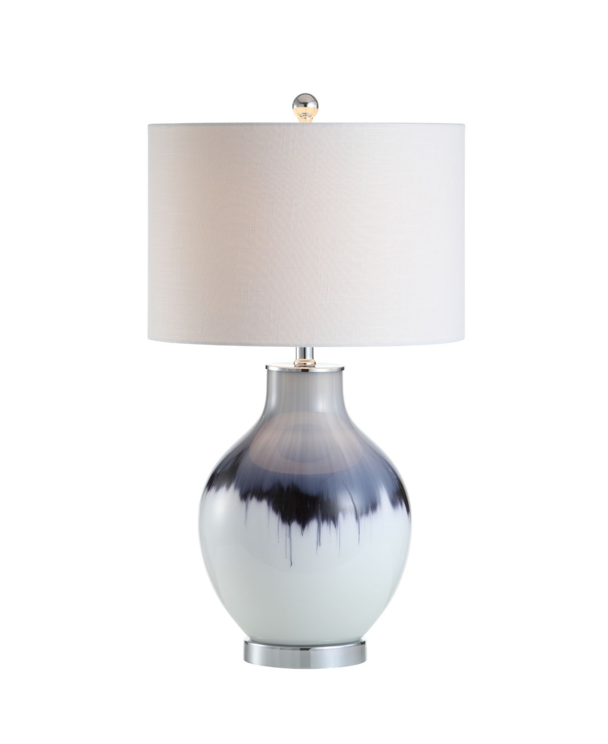 Shop Jonathan Y Mia 27" Glass/metal Led Table Lamp In Blue,white