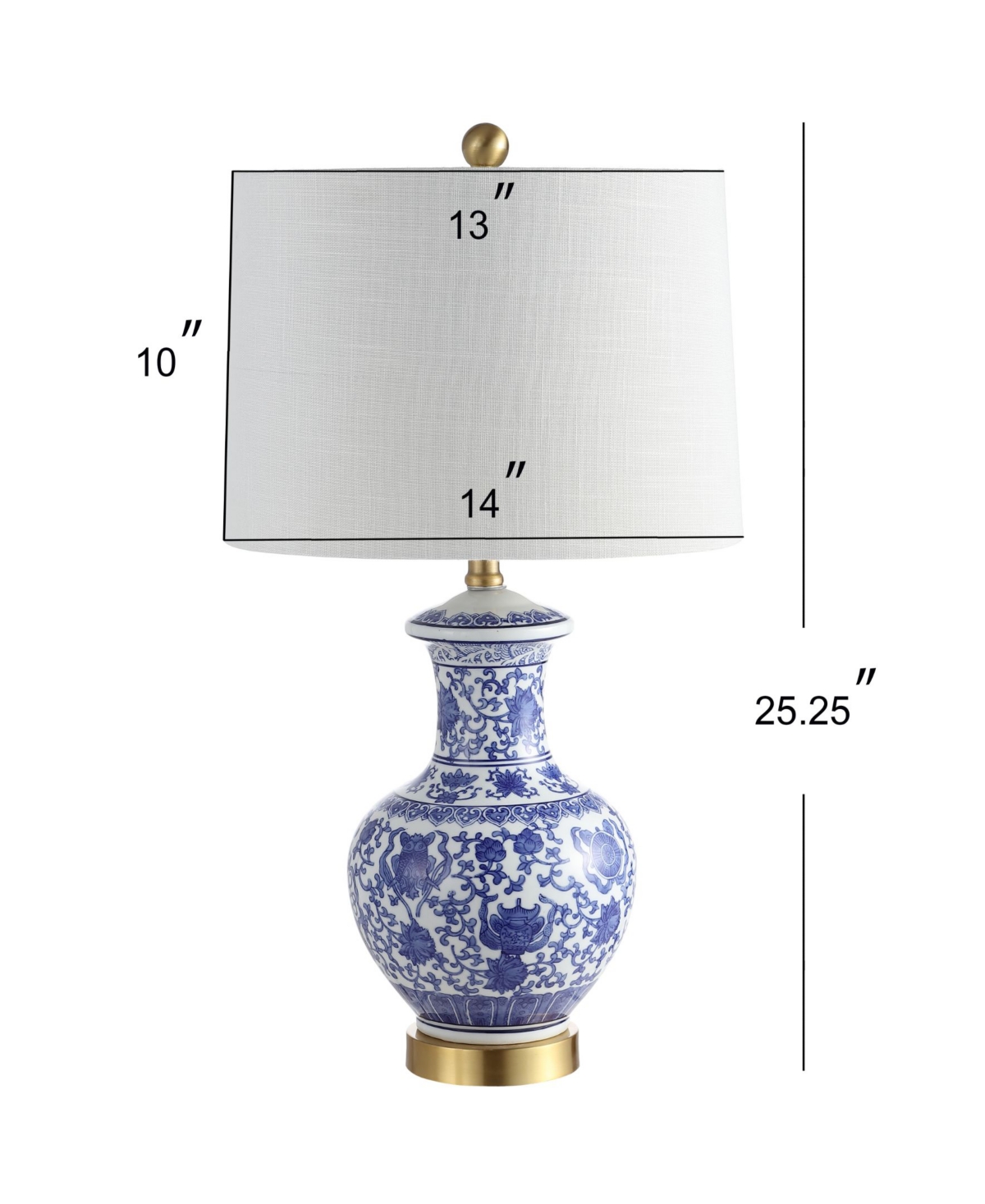 JONATHAN Y JENNIFER 25.25" CERAMIC/METAL LED TABLE LAMP 