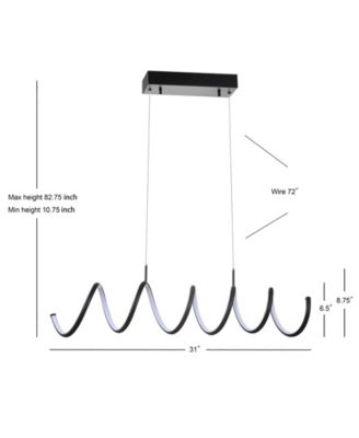 Ali 31" Dimmable Adjustable Integrated LED Metal Linear Pendant