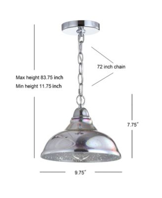 Nira 9.75" Adjustable 3D Color Burst Glass/Metal Pendant