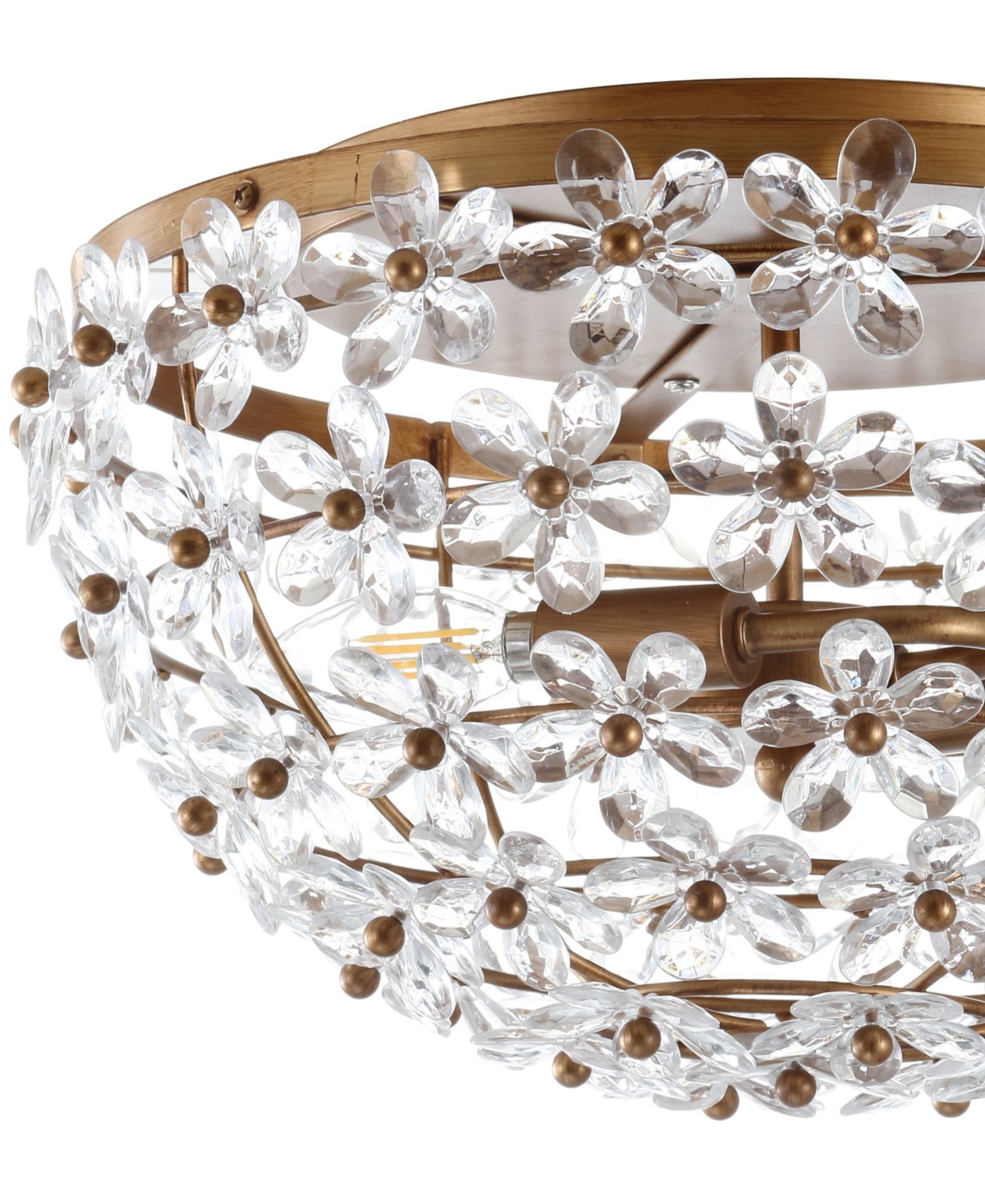 Jonathan Y Isabelle 15.5" Metal/Acrylic Led Flush Mount