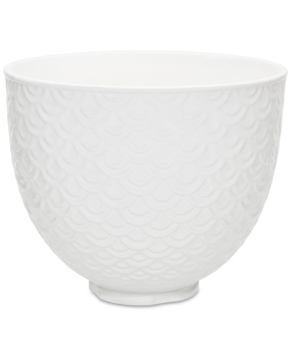 KitchenAid 5qt White Mermaid Lace Ceramic Bowl - White