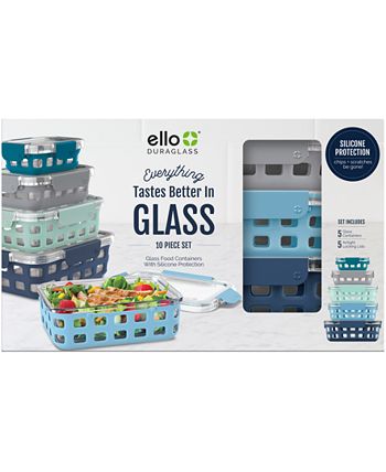 Ello Duraglass Round Lime Zest Glass Food Storage Set, 10 Piece