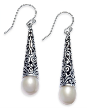 image of Cultured Freshwater Pearl (7-1/2mm) Drop Earrings in Sterling Silver