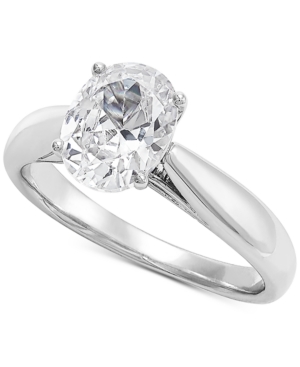 image of Grown With Love Lab Grown Oval Diamond Solitaire Engagement Ring (1-1/2 ct. t.w.) in 14k White Gold