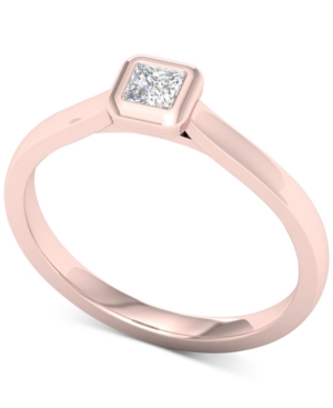 image of Diamond Princess Solitaire Ring (1/5 ct. t.w.) in 14k Rose Gold