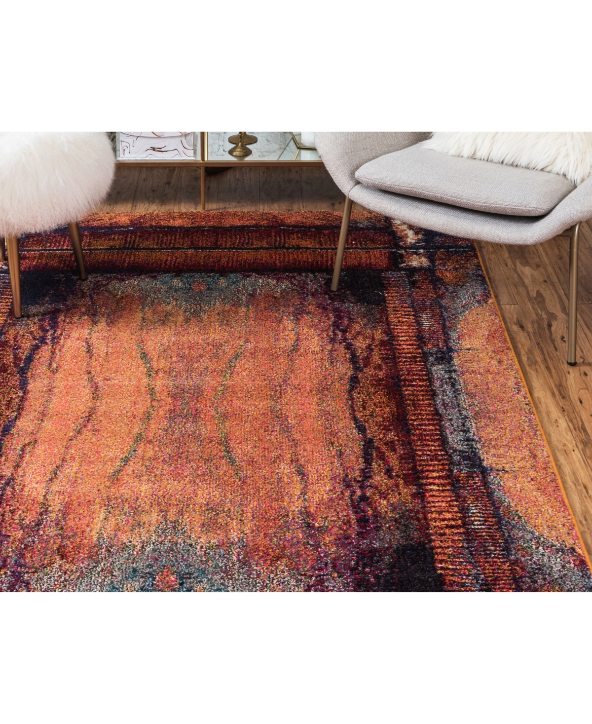 Bayshore Home Newwolf New410' Area Rug - Orange
