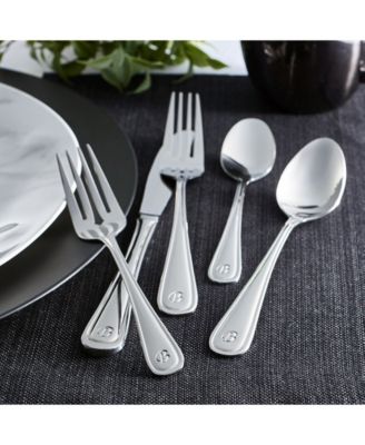 RiverRidge Home Riverridge Marina 46 Piece Monogrammed Flatware Set - E ...