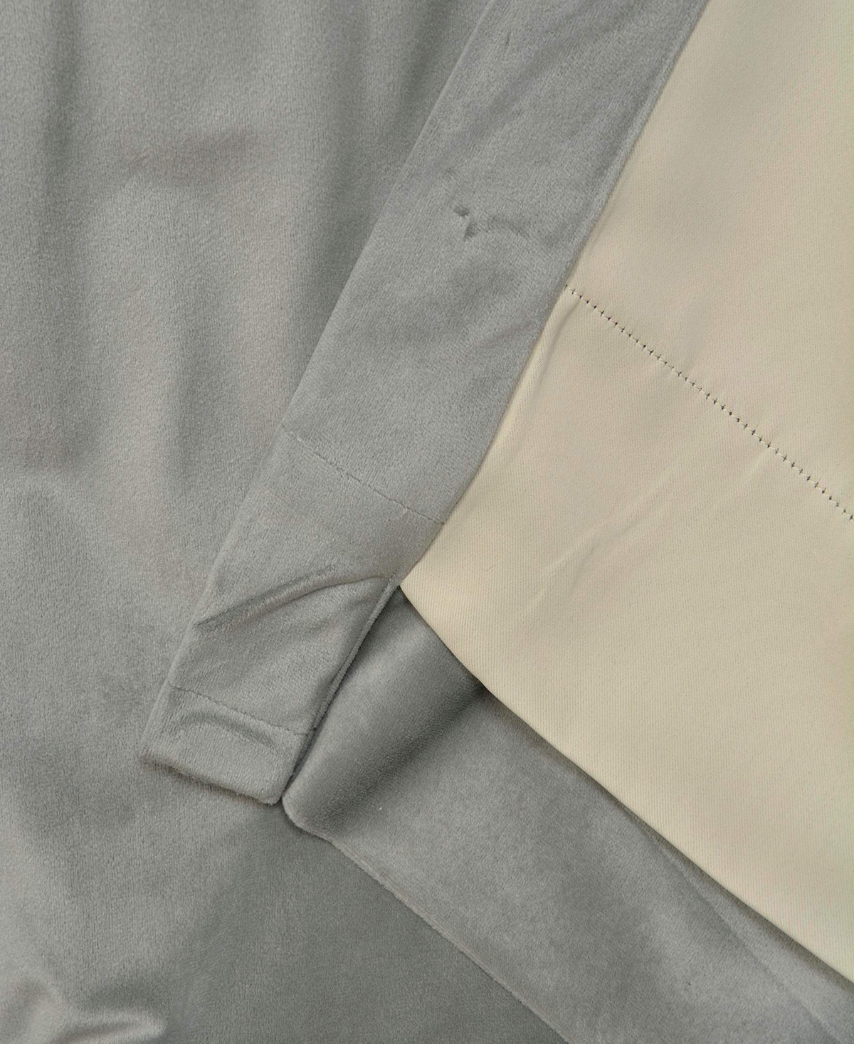 Half Price Drapes Silver Grey Signature Velvet Blackout Curtain In Grey