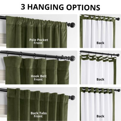 Hunter Green Signature Velvet Blackout Curtain