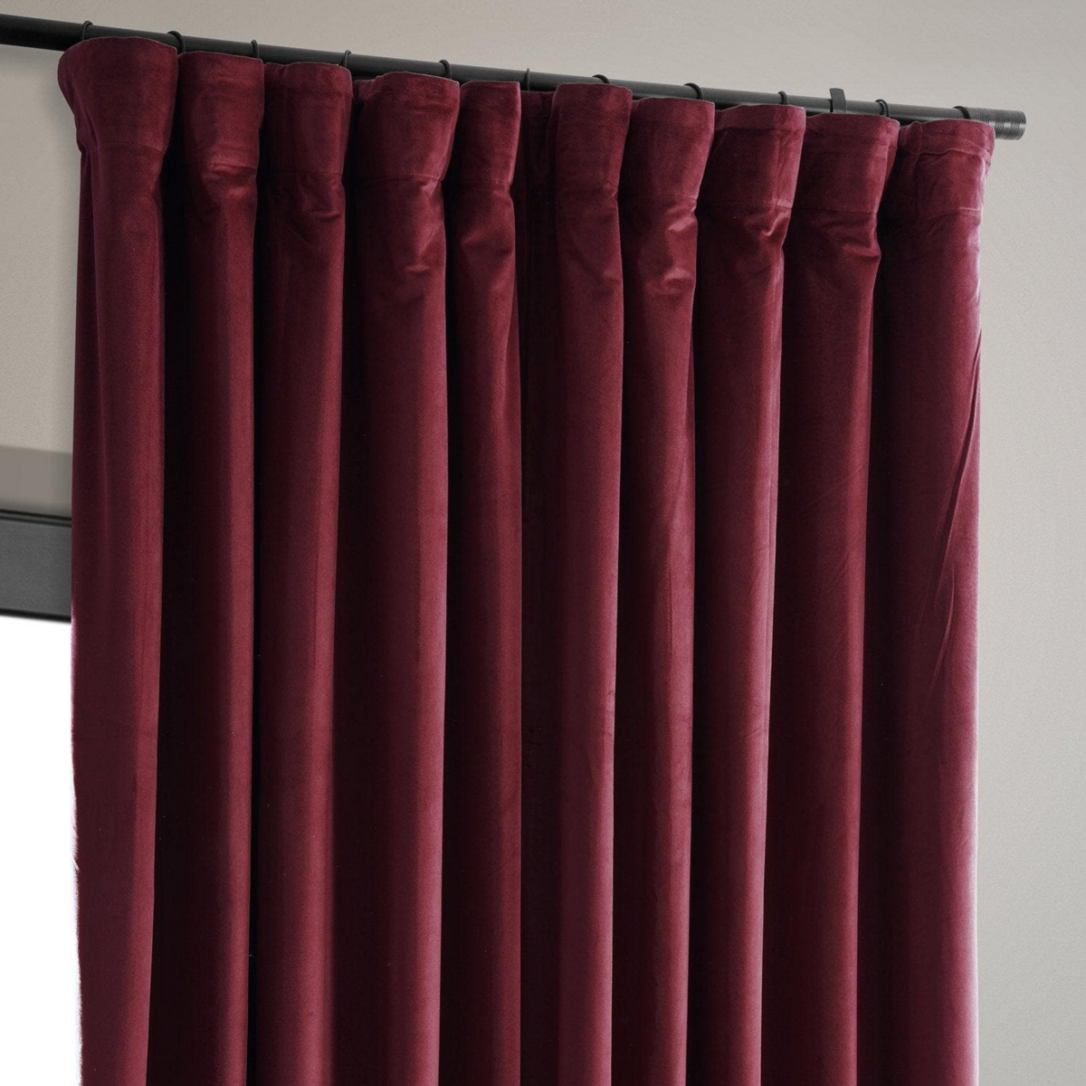 Half Price Drapes Burgundy Signature Extra Wide Velvet Blackout Curtain