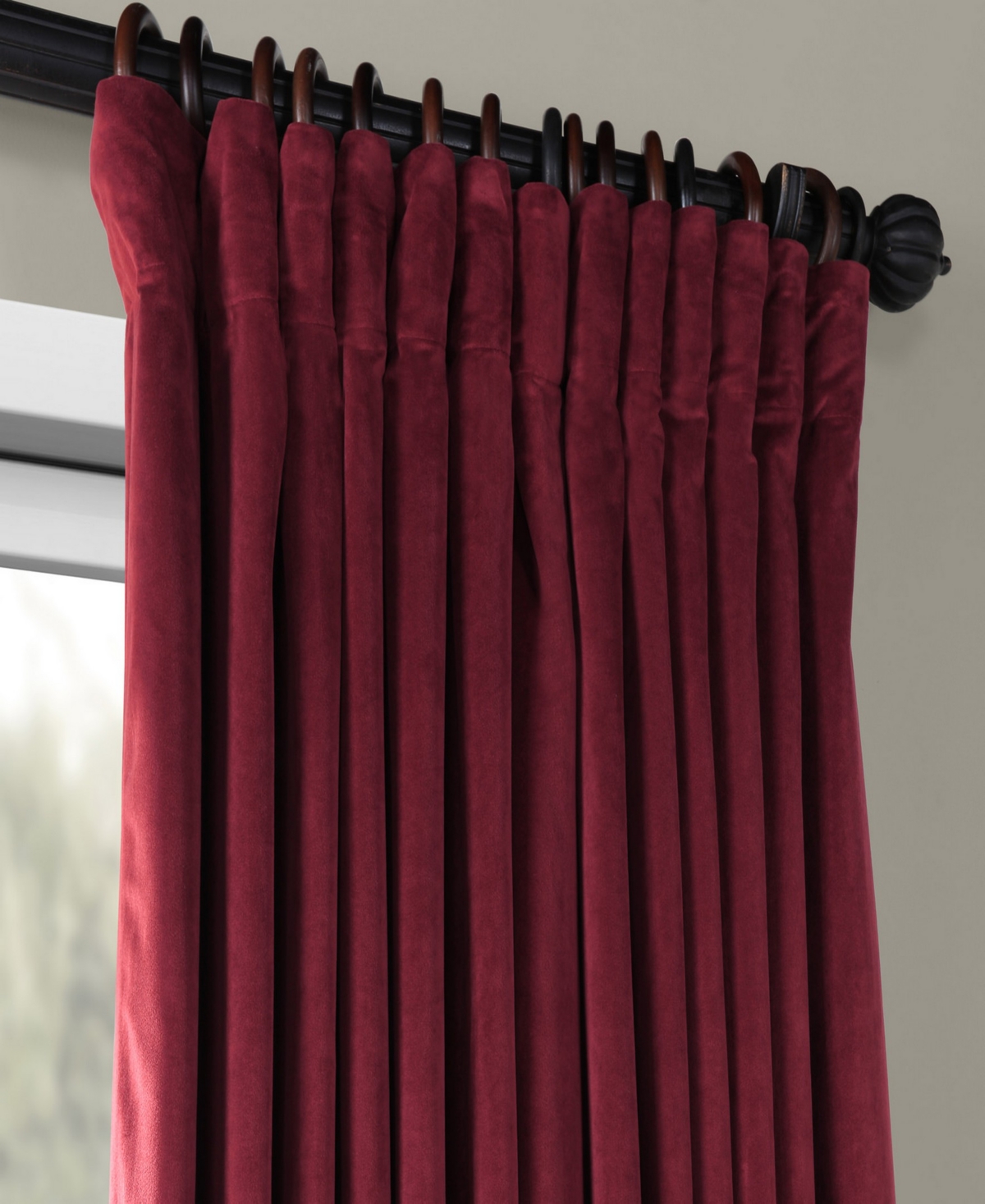 Half Price Drapes Burgundy Signature Extra Wide Velvet Blackout Curtain