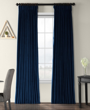Exclusive Fabrics & Furnishings Signature Blackout Extra Wide Velvet Panel, 100" X 120" In Dark Blue