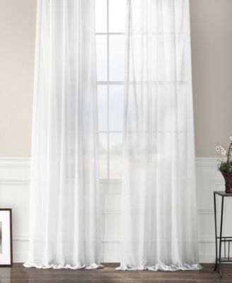 Textured Faux Linen Sheer Curtain
