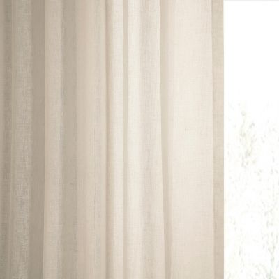 Textured Faux Linen Sheer Curtain