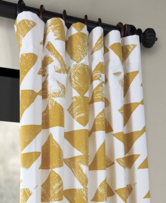Geometric Printed Cotton Room Darkening Curtain