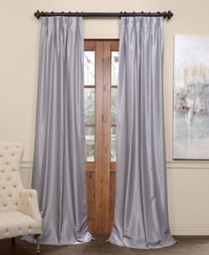 Exclusive Fabrics & Furnishings Vintage Textured Blackout Pleated Panel, 25" X 84" In Grey