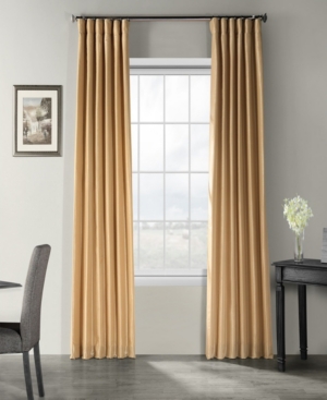 Exclusive Fabrics & Furnishings Flax Gold Vintage Textured Faux Dupioni Silk Curtain In Khaki