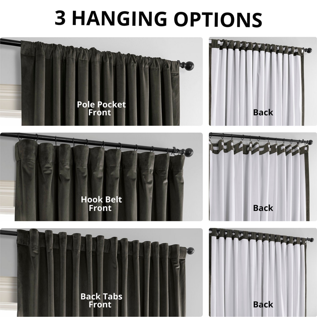 Half Price Drapes Gunmetal Grey Signature Extra Wide Velvet Blackout Curtain