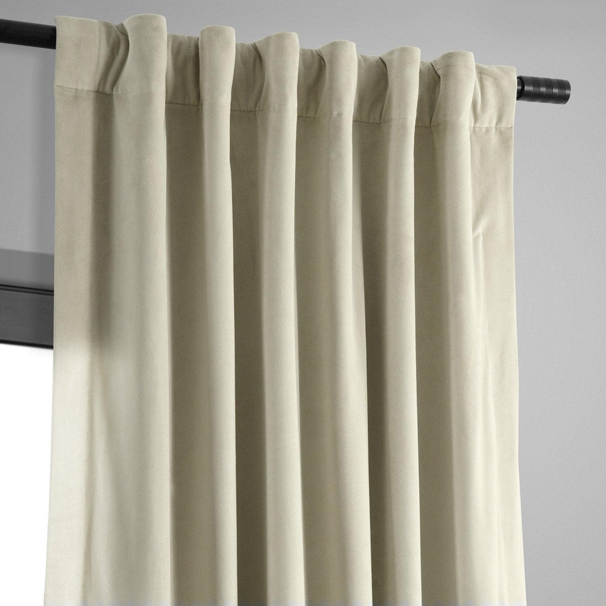 Half Price Drapes Cool Beige Signature Velvet Blackout Curtain In Beige,tan