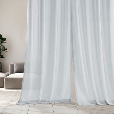 Textured Faux Linen Sheer Curtain