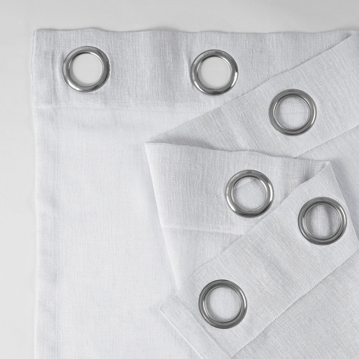Half Price Drapes Aspen White Grommet Textured Faux Linen Sheer Curtain In White