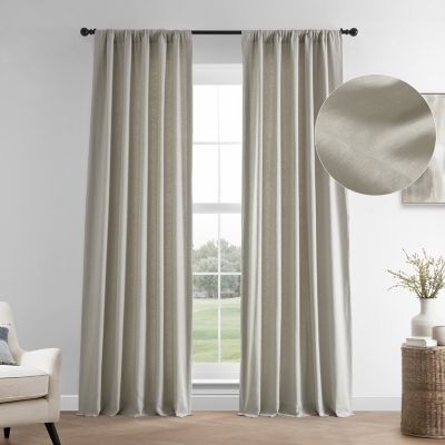 Fresh Khaki French Linen Room Darkening Curtain