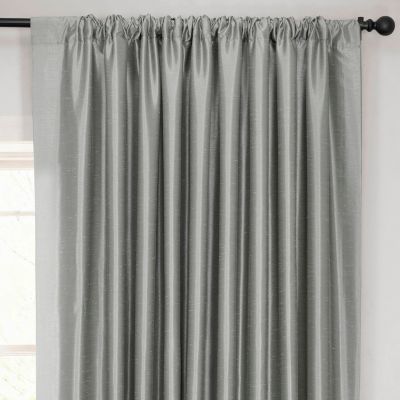 Extra Wide Vintage Textured Faux Dupioni Silk Blackout Curtain